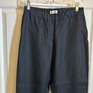 Women's White Mint Studio Linen Pull-on Pants Black Size S/M Etsy